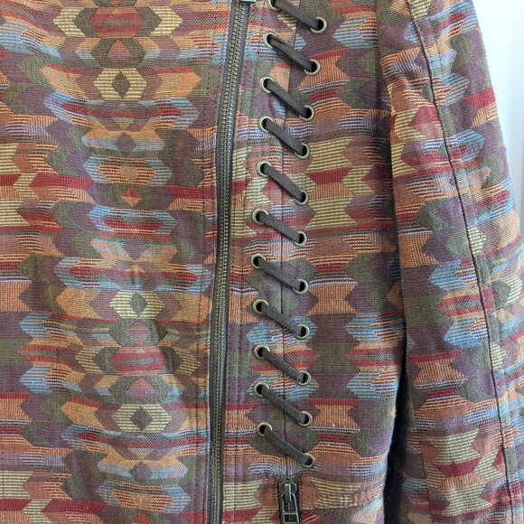 Unique Bianca Nygard Zip Jacket with Lace-Up Detailing – Size Medium - Picture 5 of 8